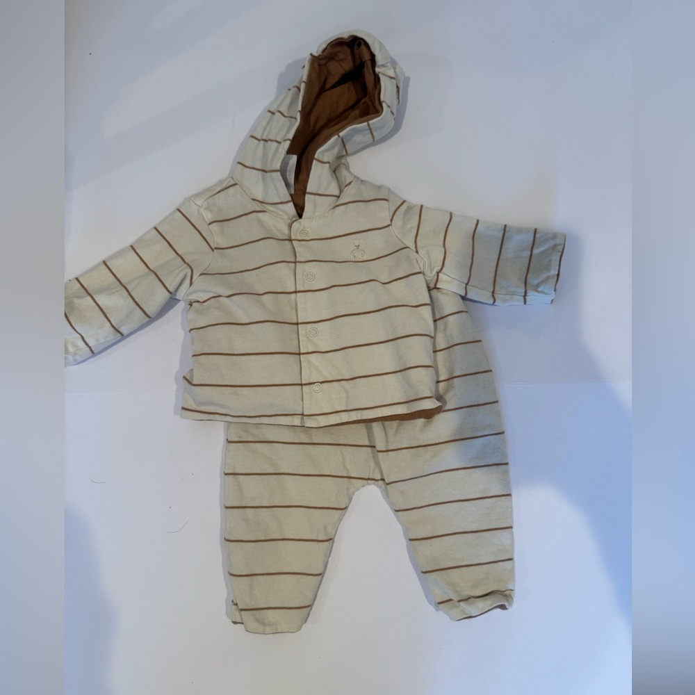 Gap‎ Stripe Matching Set Pants And Sweater Hooded 0-3 Months Baby